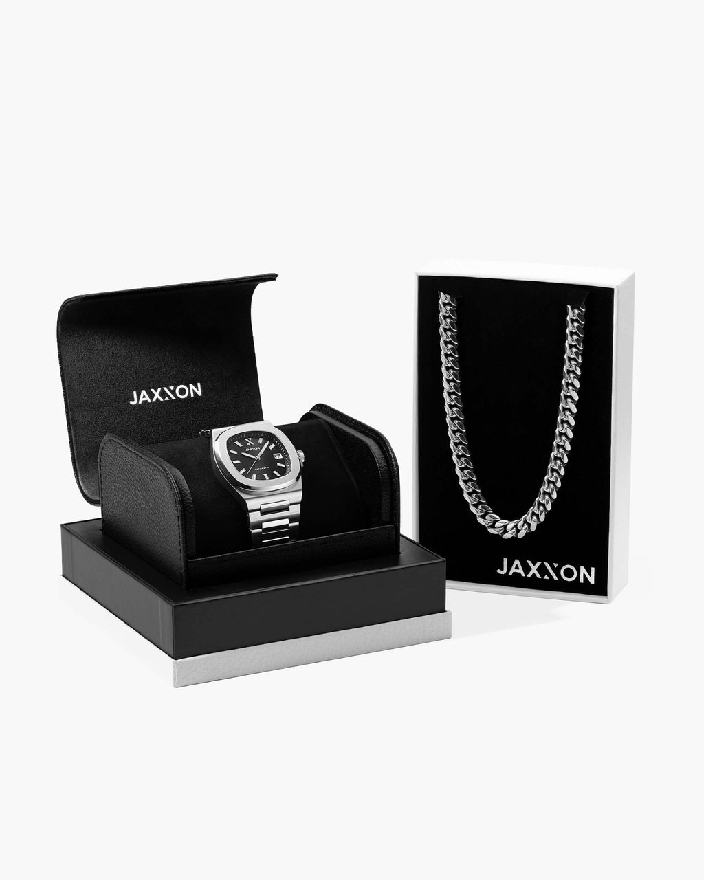 JX1 Automatic Watch + Cuban Link Chain 10mm