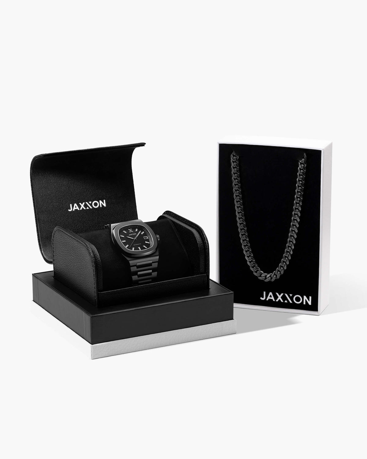 JX1 Automatic Watch + Cuban Link Chain 8mm