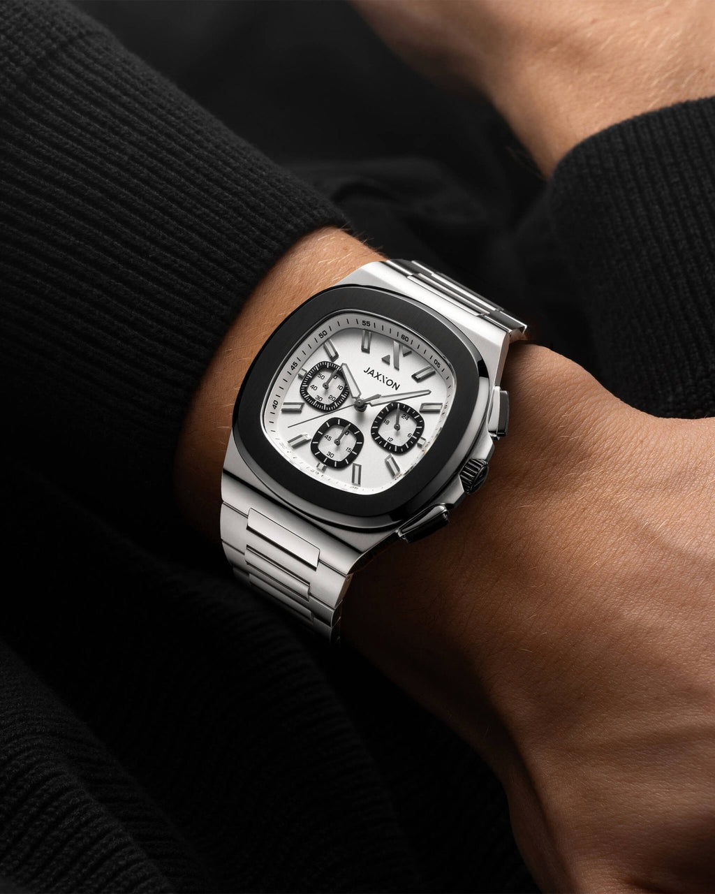 JX1 Chronograph Watch + Cuban Link Chain 8mm