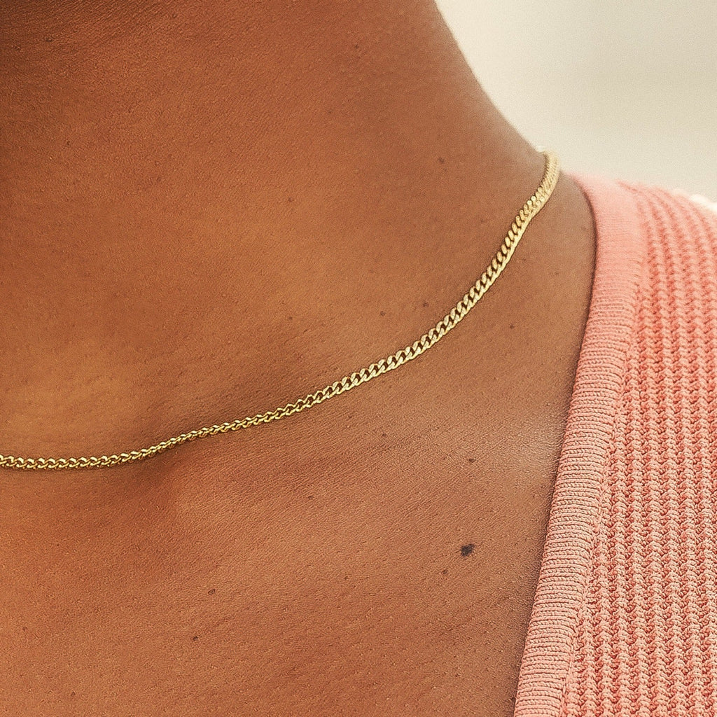 GLD 2MM Micro Cuban Necklace in Yellow Gold