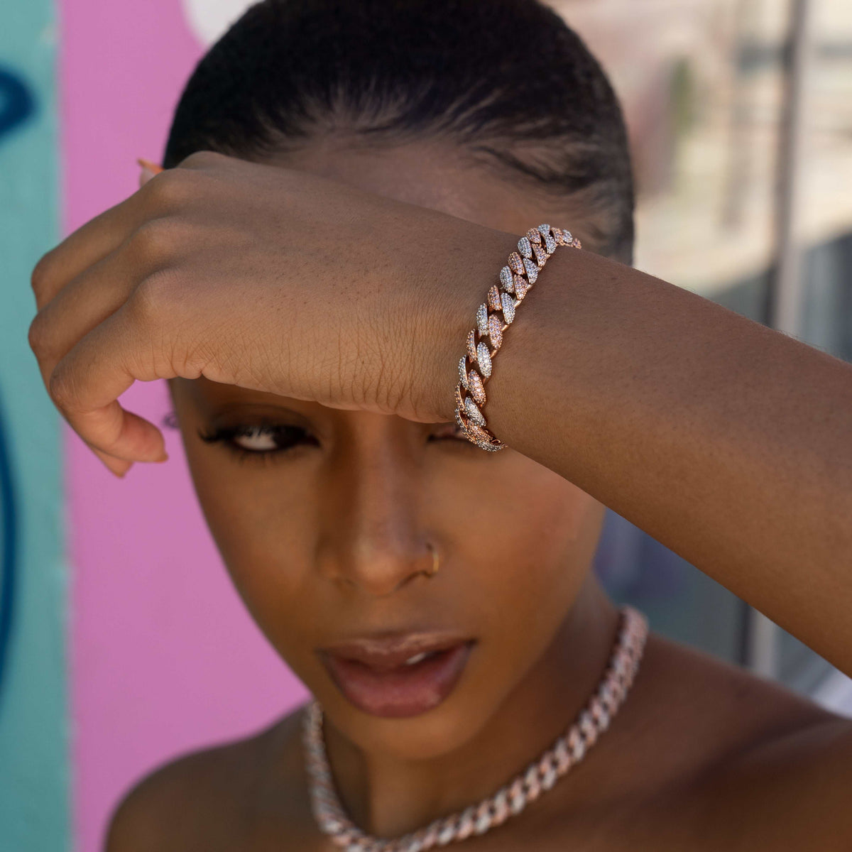 Two-Tone Iced Cuban Chain + Bracelet Bundle- 8.5mm