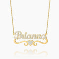 Iced Heart Name Necklace