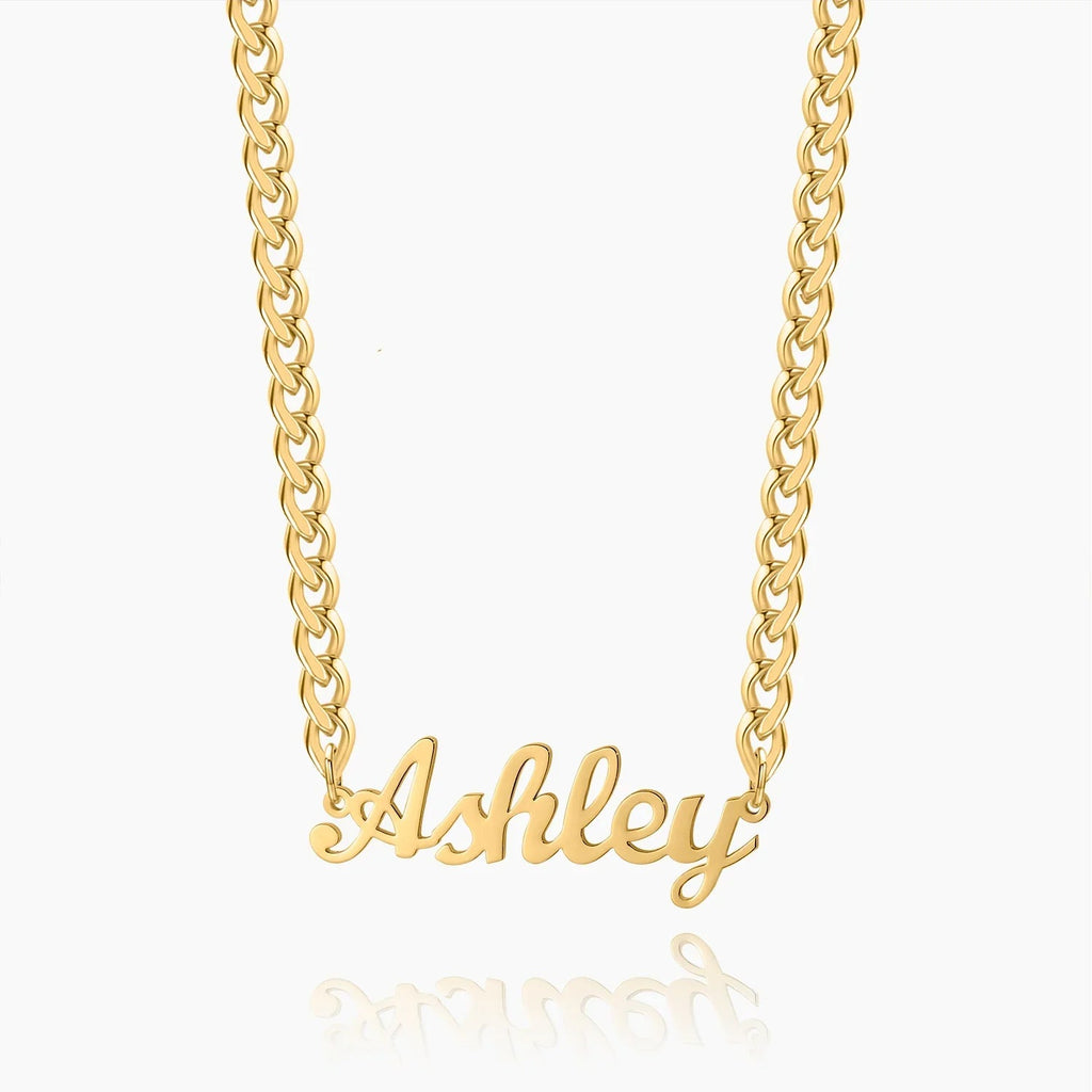 Kids Custom Name Necklace w/ Cuban Chain