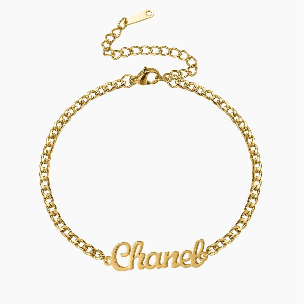 Name Bracelet w/ Cuban Chain