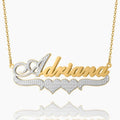 Double Plated Double Heart Name Necklace