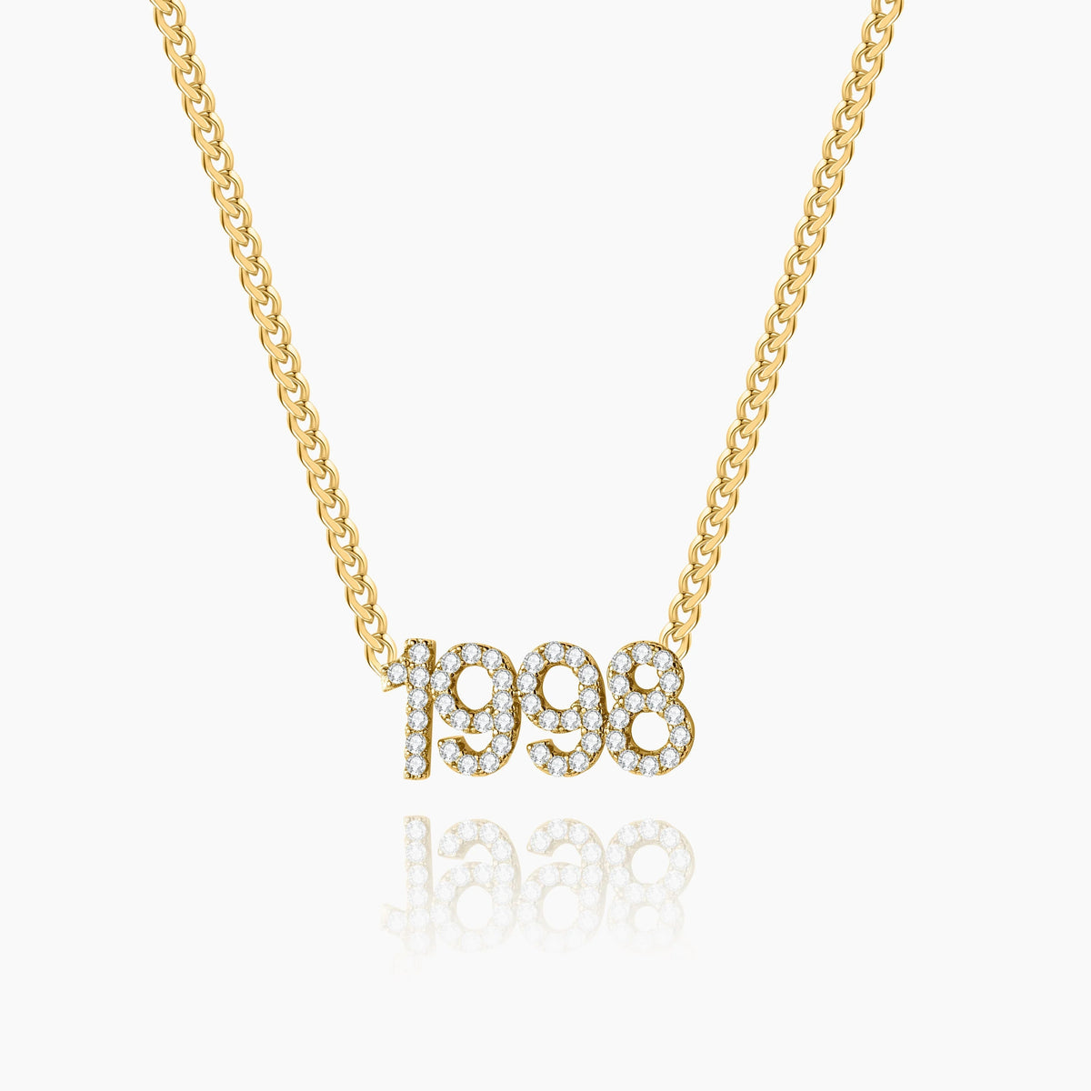 Kids Iced Year Necklace w/ Cuban Chain