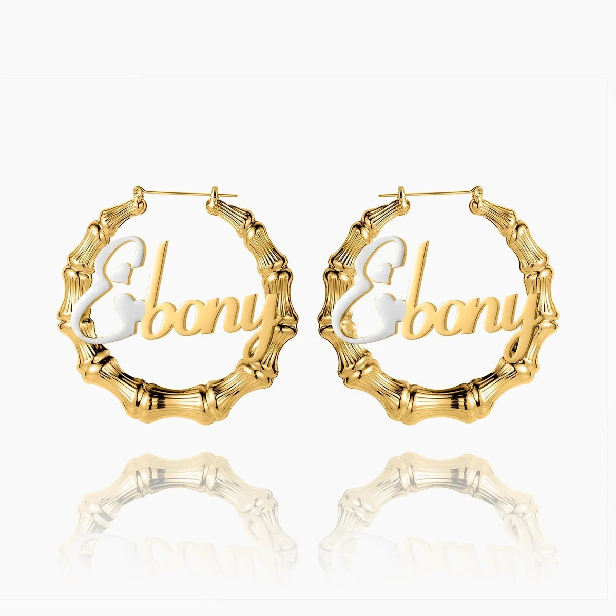 Lovely Name Bamboo Hoop Earrings