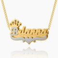 Double Plated Royal Name Necklace w/ Cuban Chain