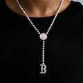 Boston Red Sox Official MLB Lariat in White Gold