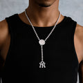 New York Yankees Official MLB Lariat in White Gold