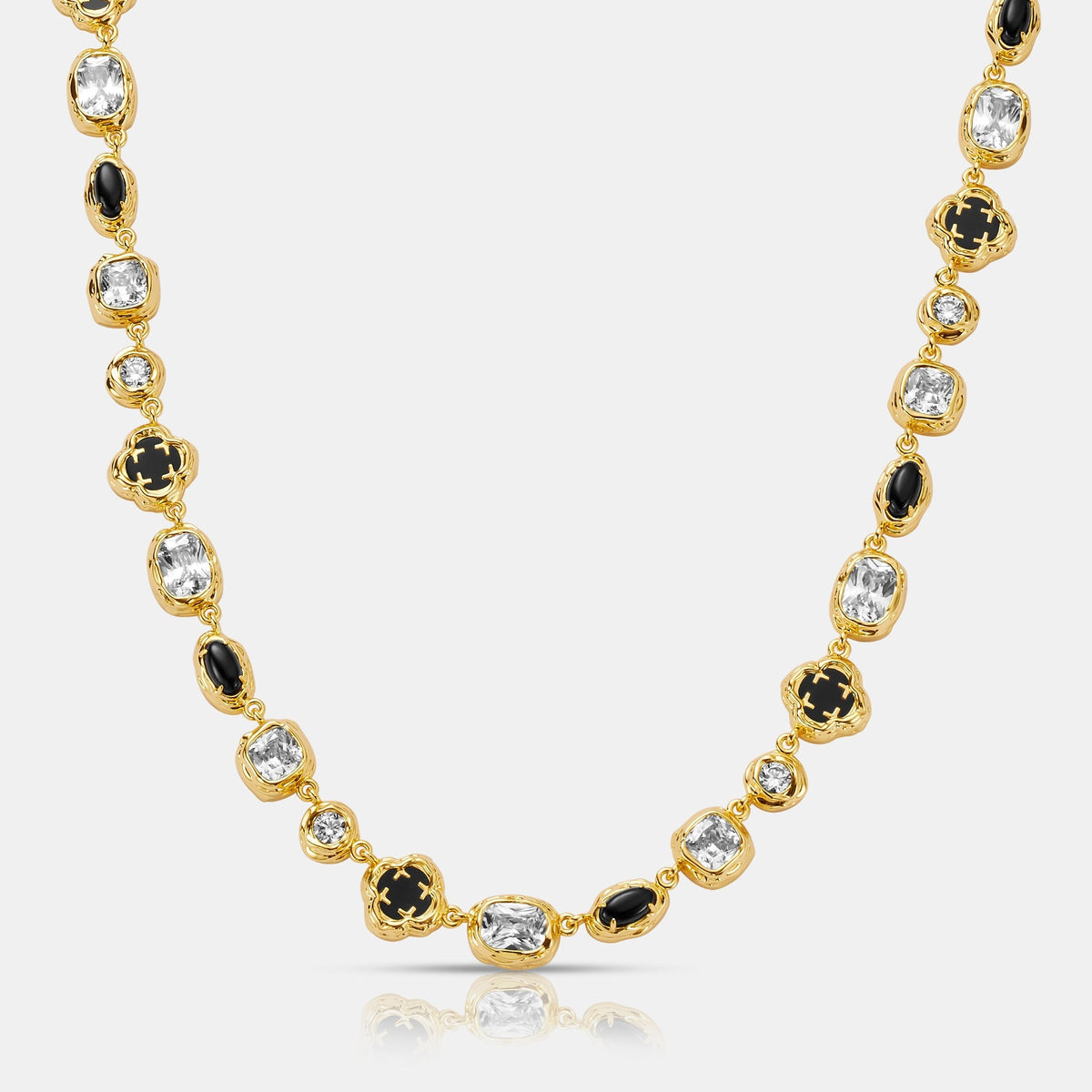Melted Onyx Gemstone Necklace (Gold)