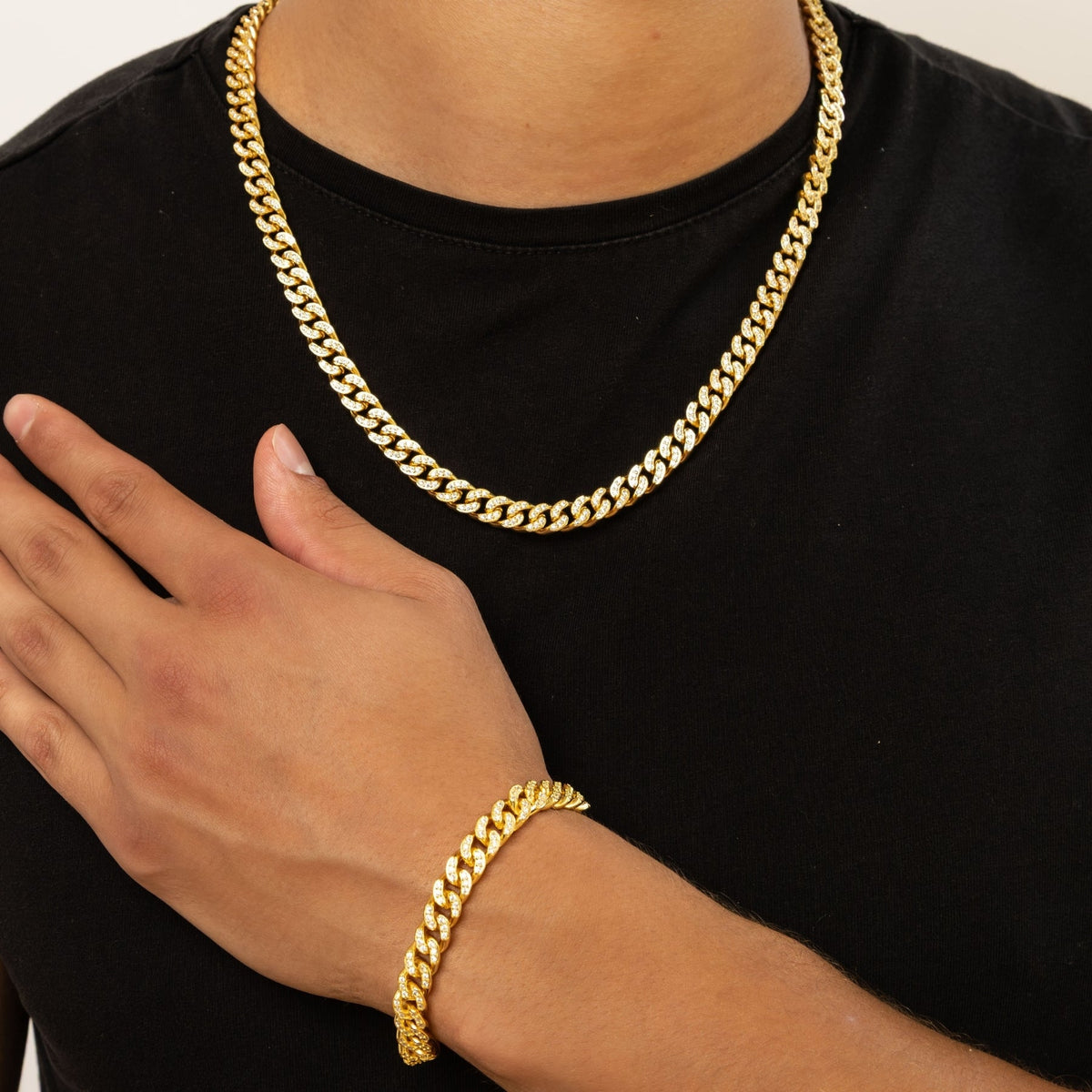 Mens Iced Cuban Link Bracelet - 8mm