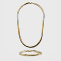 Miami Cuban Link Chain + Bracelet (Gold) - 5mm