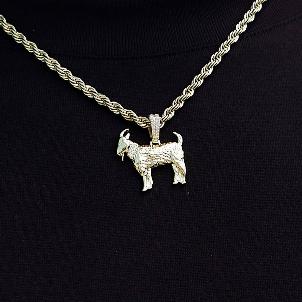 Micro Simple Goat Pendant in Yellow Gold