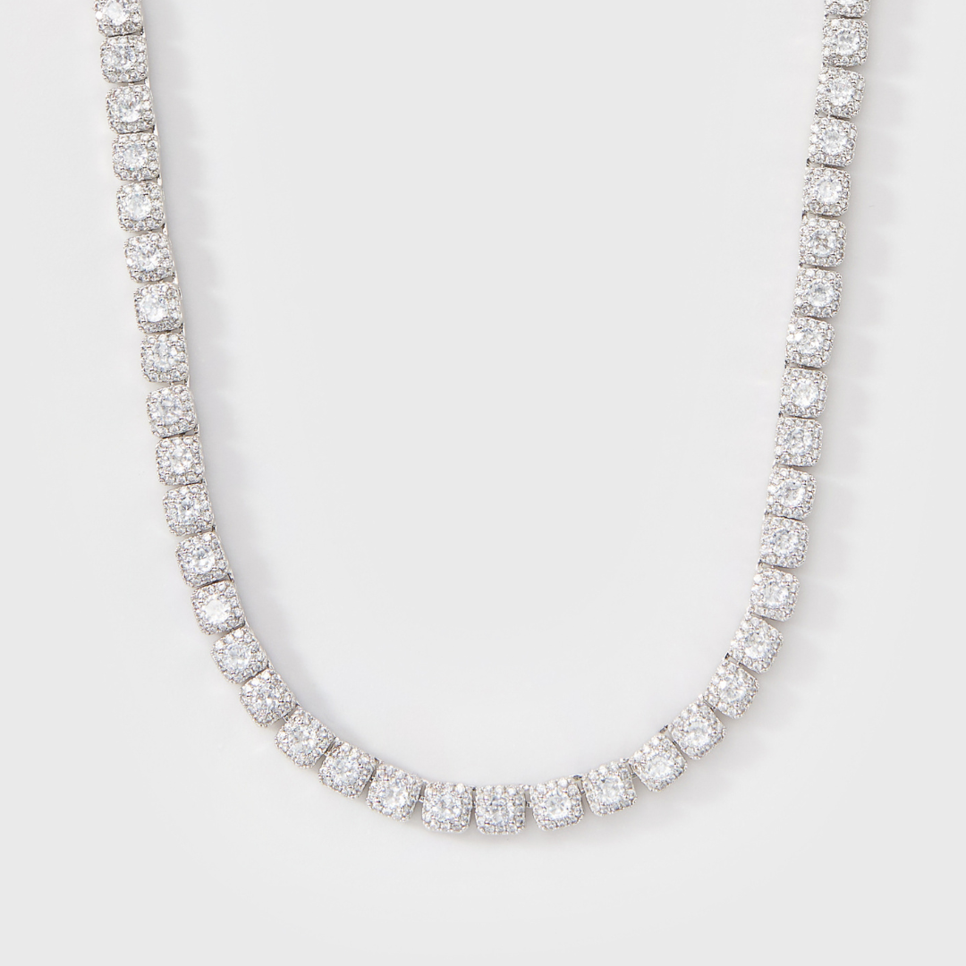 Women's Micro Clustered Tennis Chain (Silver) - 5mm