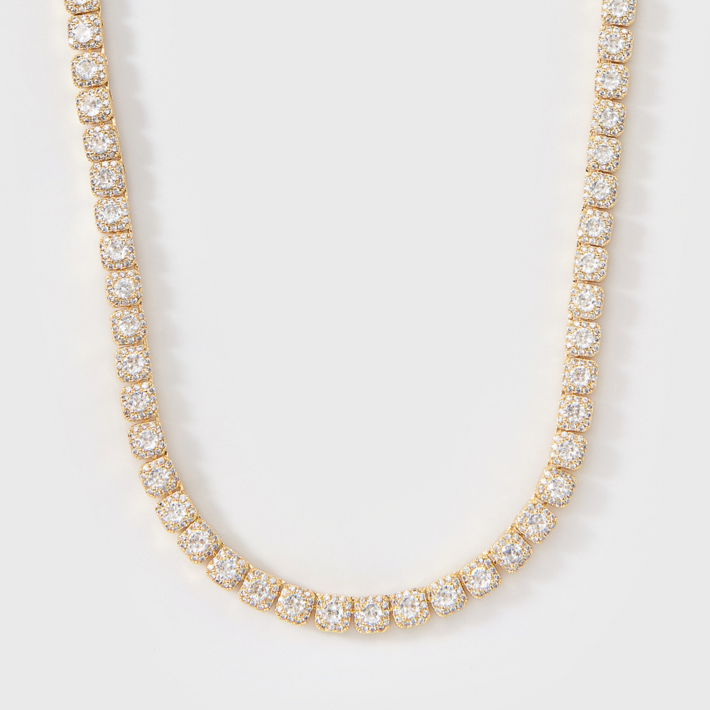Women's Micro Clustered Tennis Chain (Gold) - 5mm
