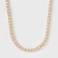 Women's Micro Clustered Tennis Chain (Gold) - 5mm