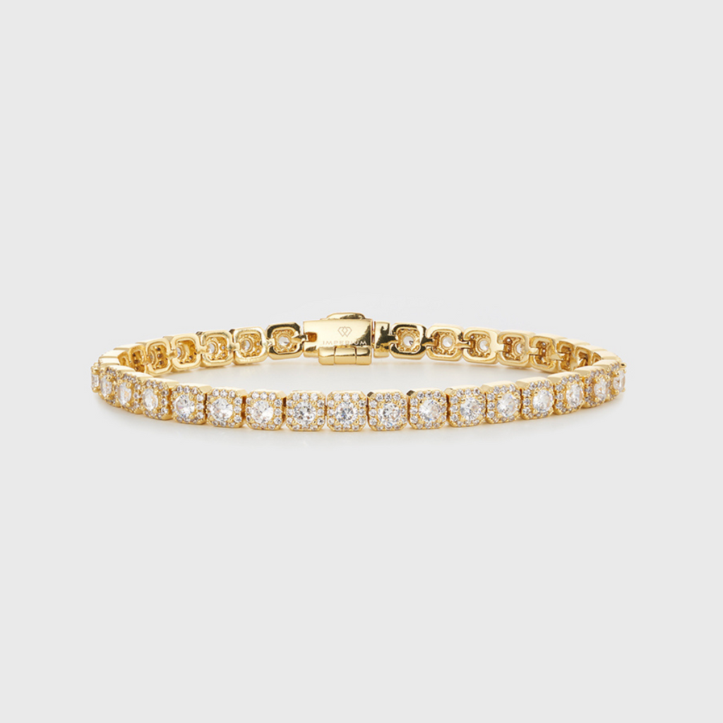 Women's Micro Clustered Tennis Bracelet (Gold) - 5mm