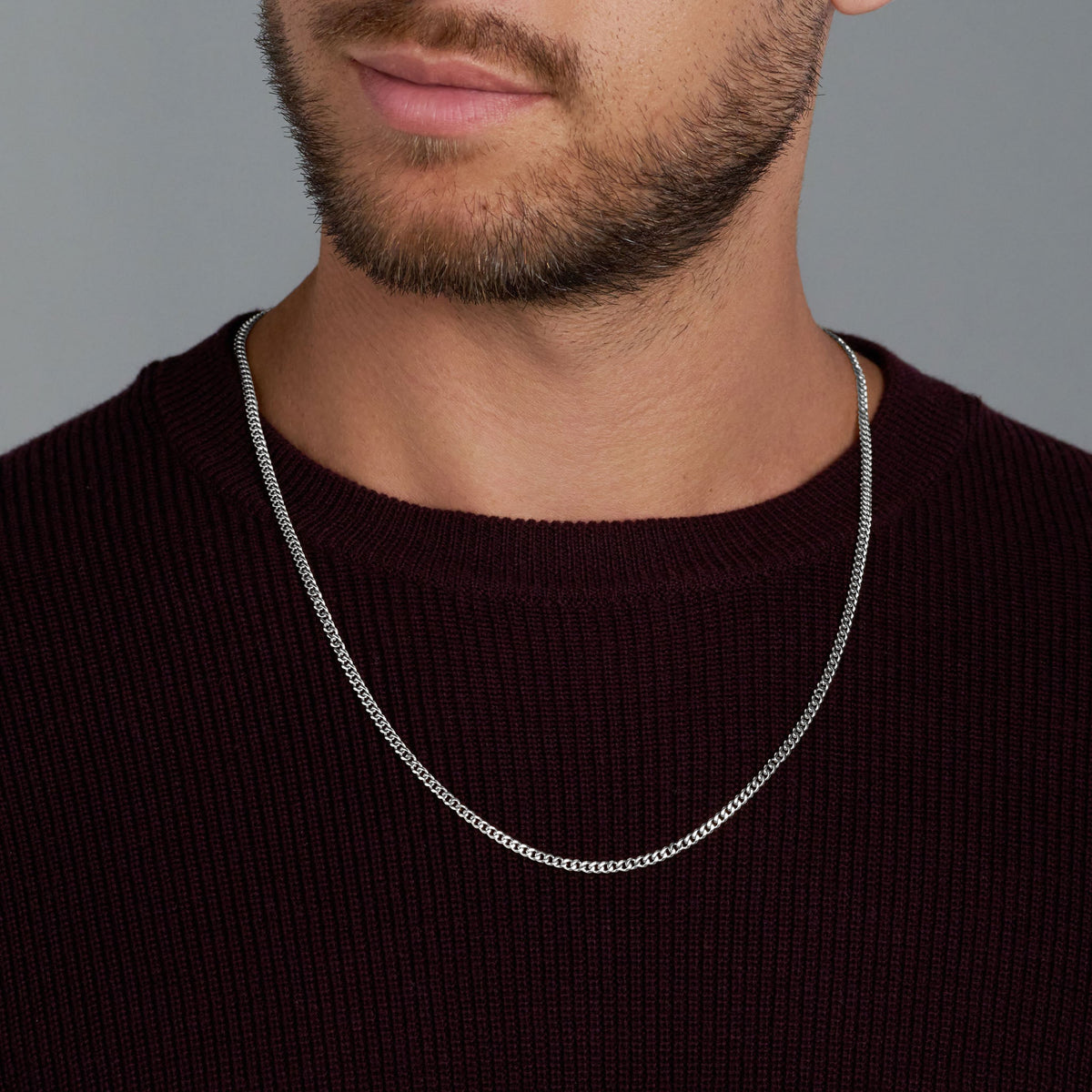 Micro Cuban Link Chain + Bracelet (Silver) - 3mm