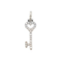 Moissanite Diamond Heart Key Pendant in Sterling Silver