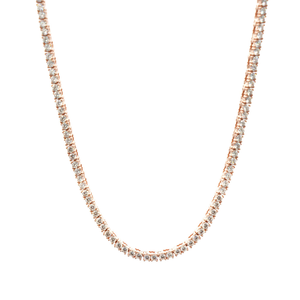 Men's Moissanite Diamond Tennis Chain in Rose Gold Vermeil - 2mm