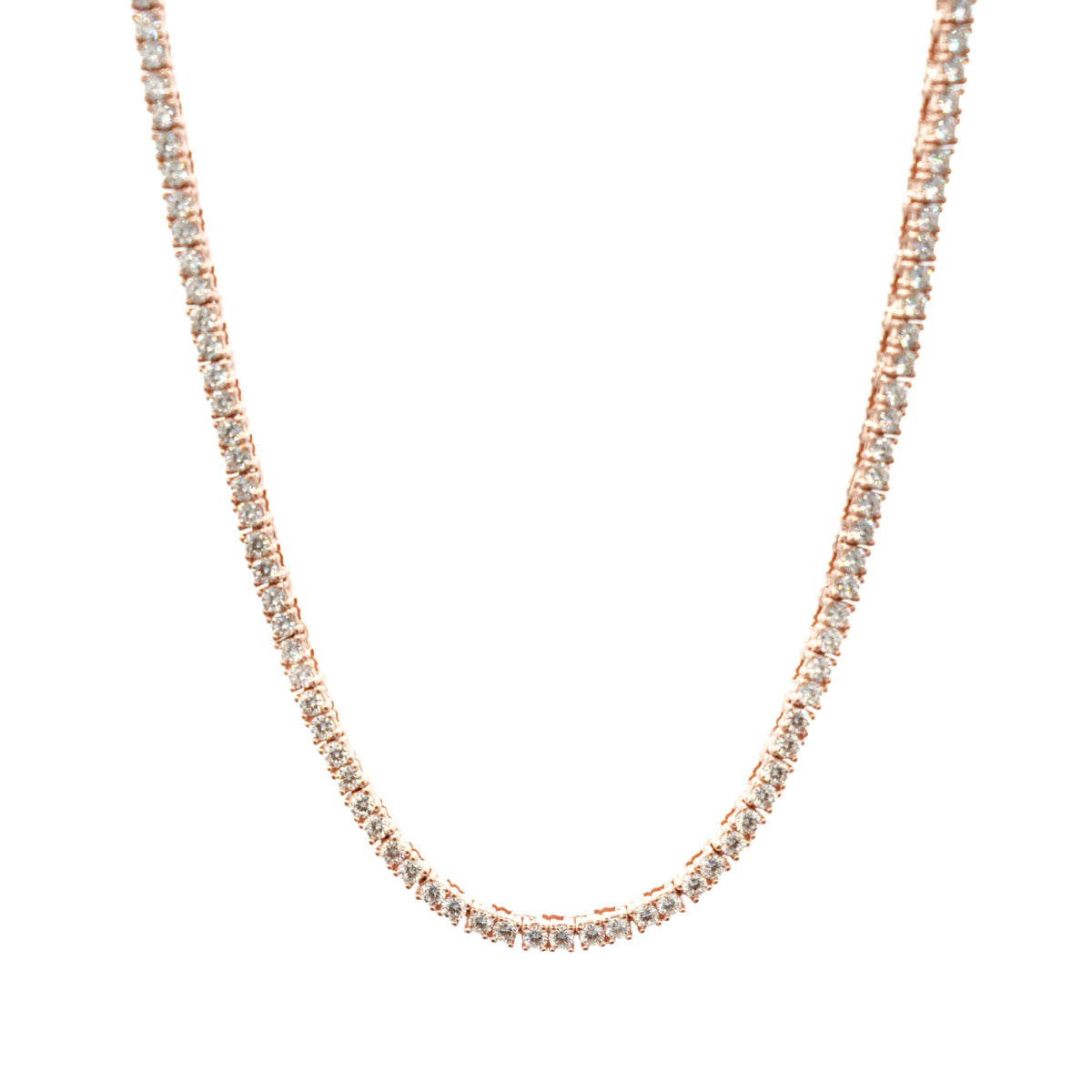 Men's Moissanite Diamond Tennis Chain in Rose Gold Vermeil - 2mm
