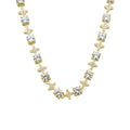 Women's Moissanite Round Stone Star Tennis Necklace in Yellow Gold Vermeil - 6mm