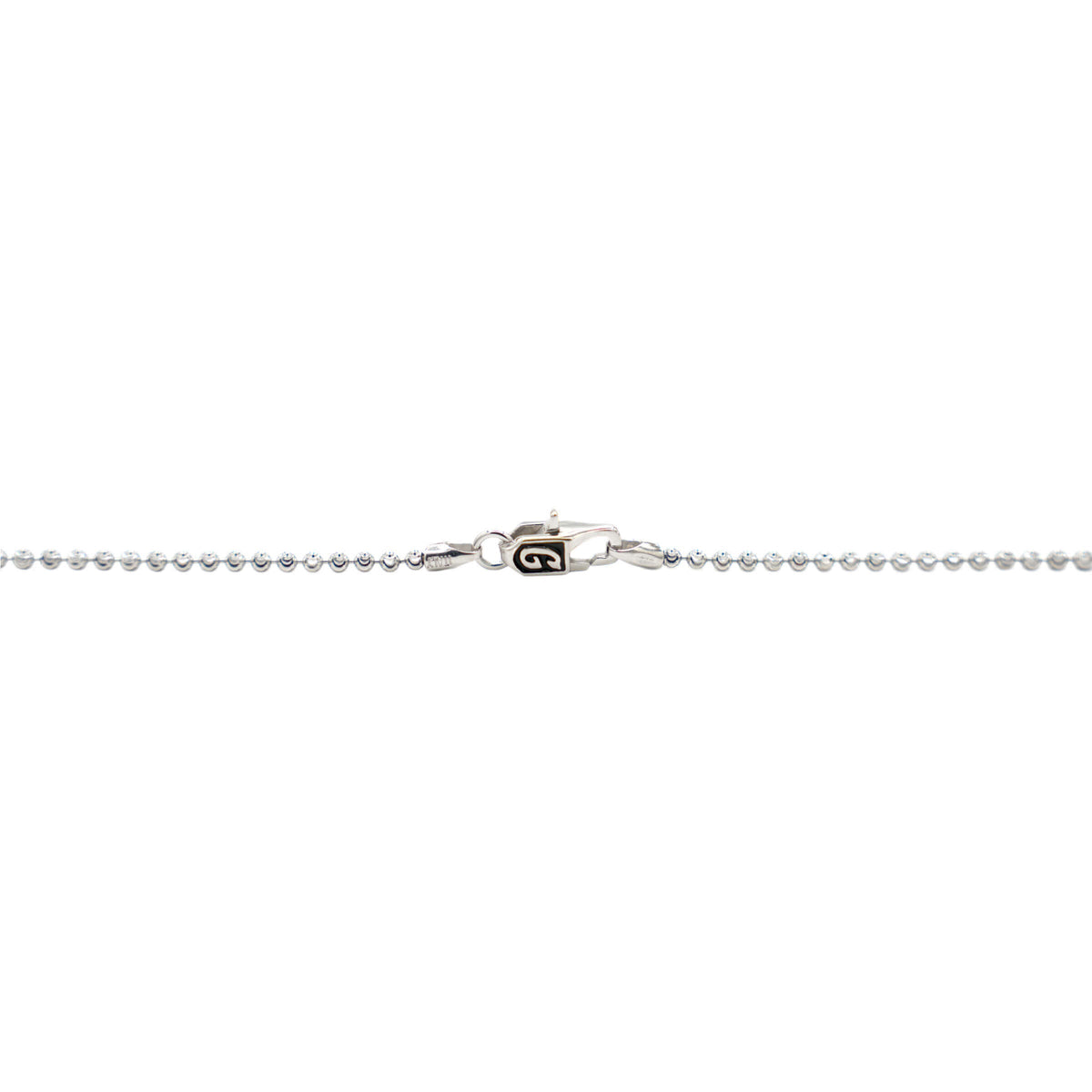 Moon Cut Ball Necklace in Sterling Silver - 2mm