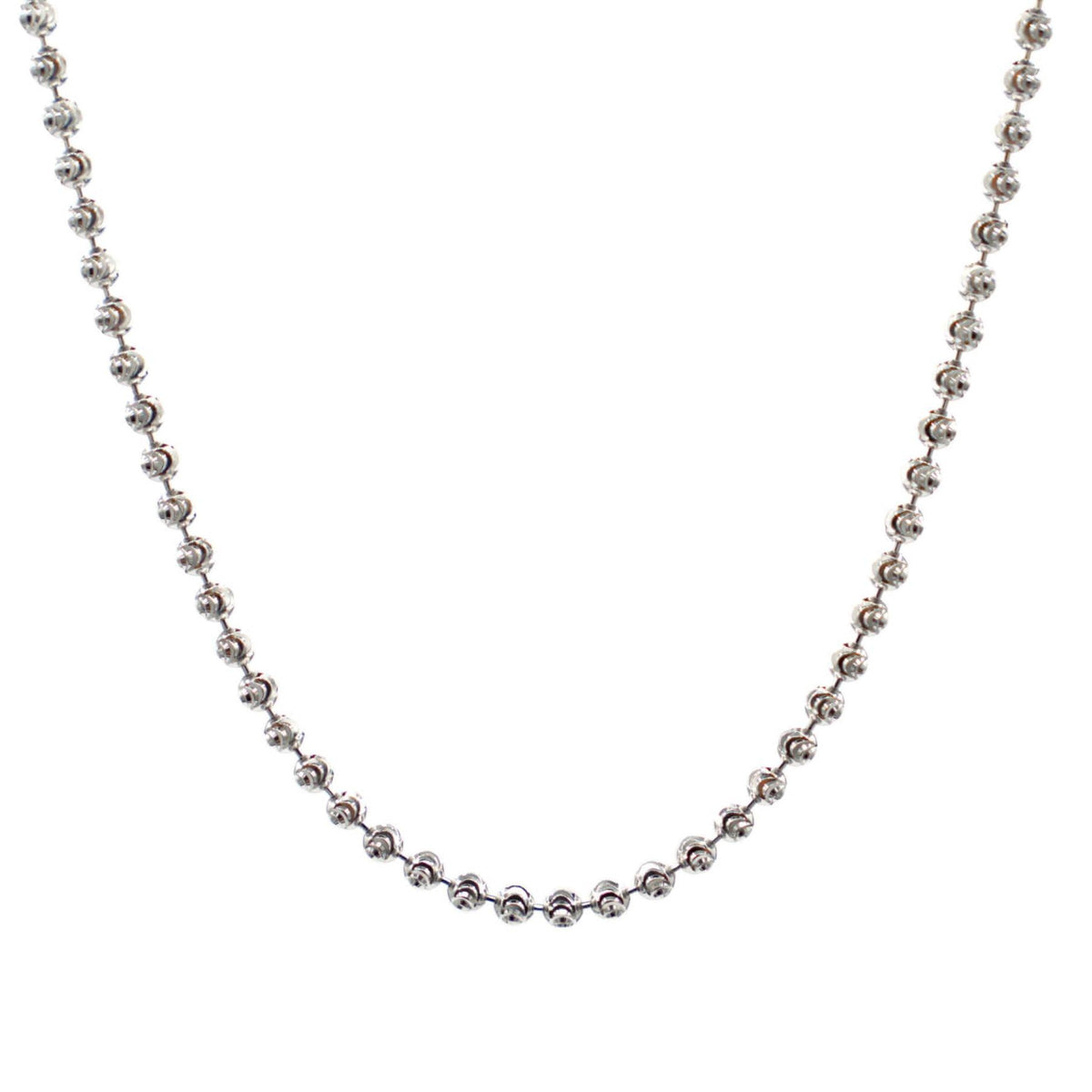Moon Cut Ball Chain in Sterling Silver - 2mm