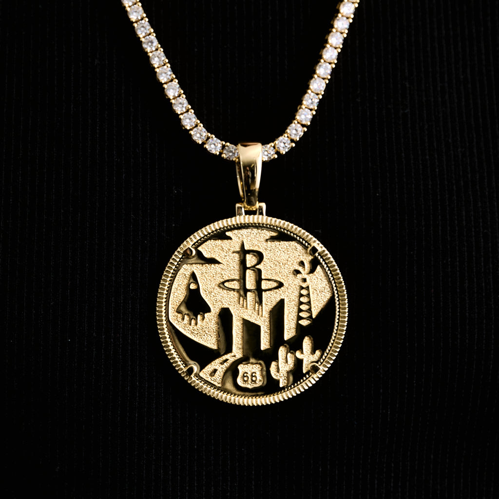 Houston Rockets Official NBA Coin Pendant in Yellow Gold