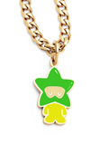 Star Boy Necklace (Green & Gold)