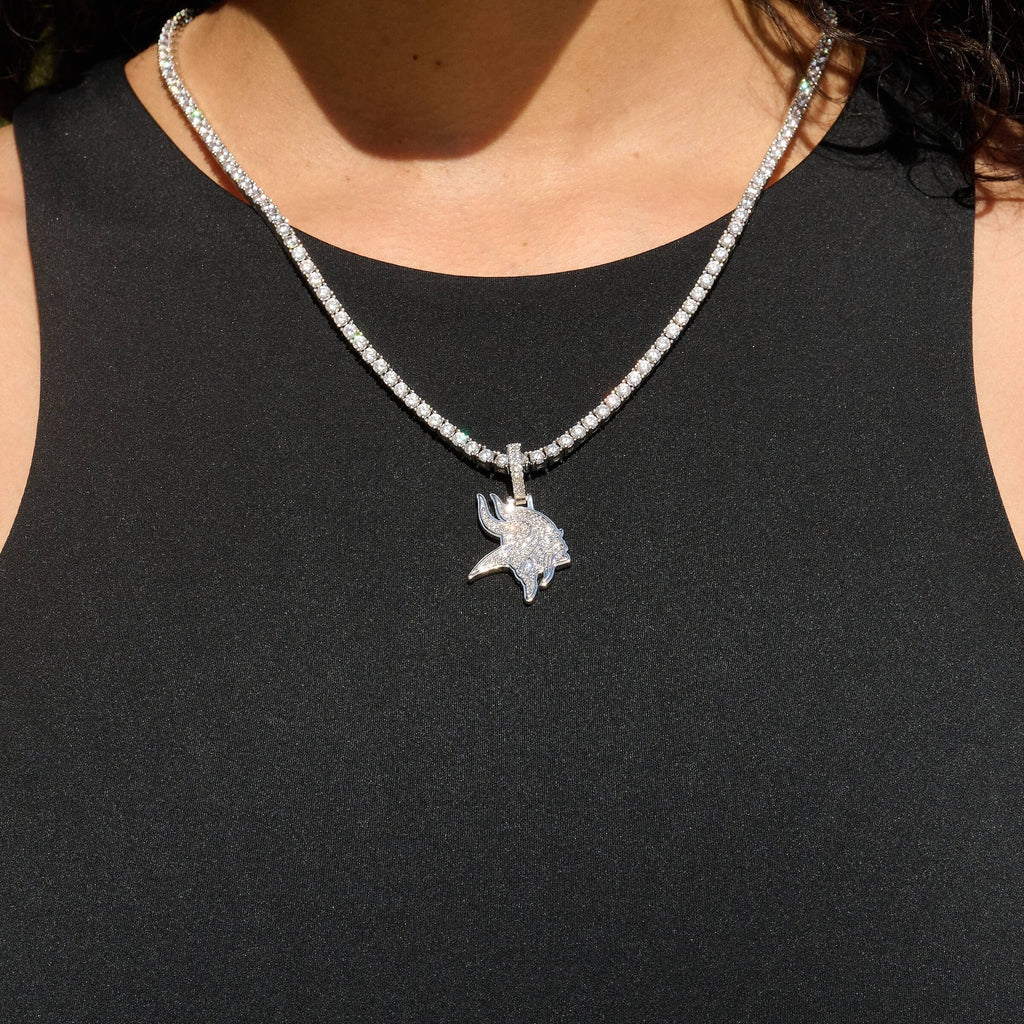 Minnesota Vikings Official NFL Micro Logo Pendant in White Gold
