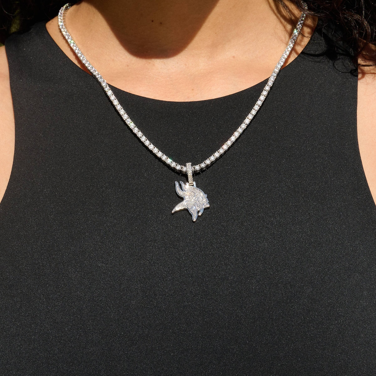 Minnesota Vikings Official NFL Micro Logo Pendant in White Gold