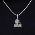 Micro Cleveland Browns Official NFL Logo Pendant Yellow Gold