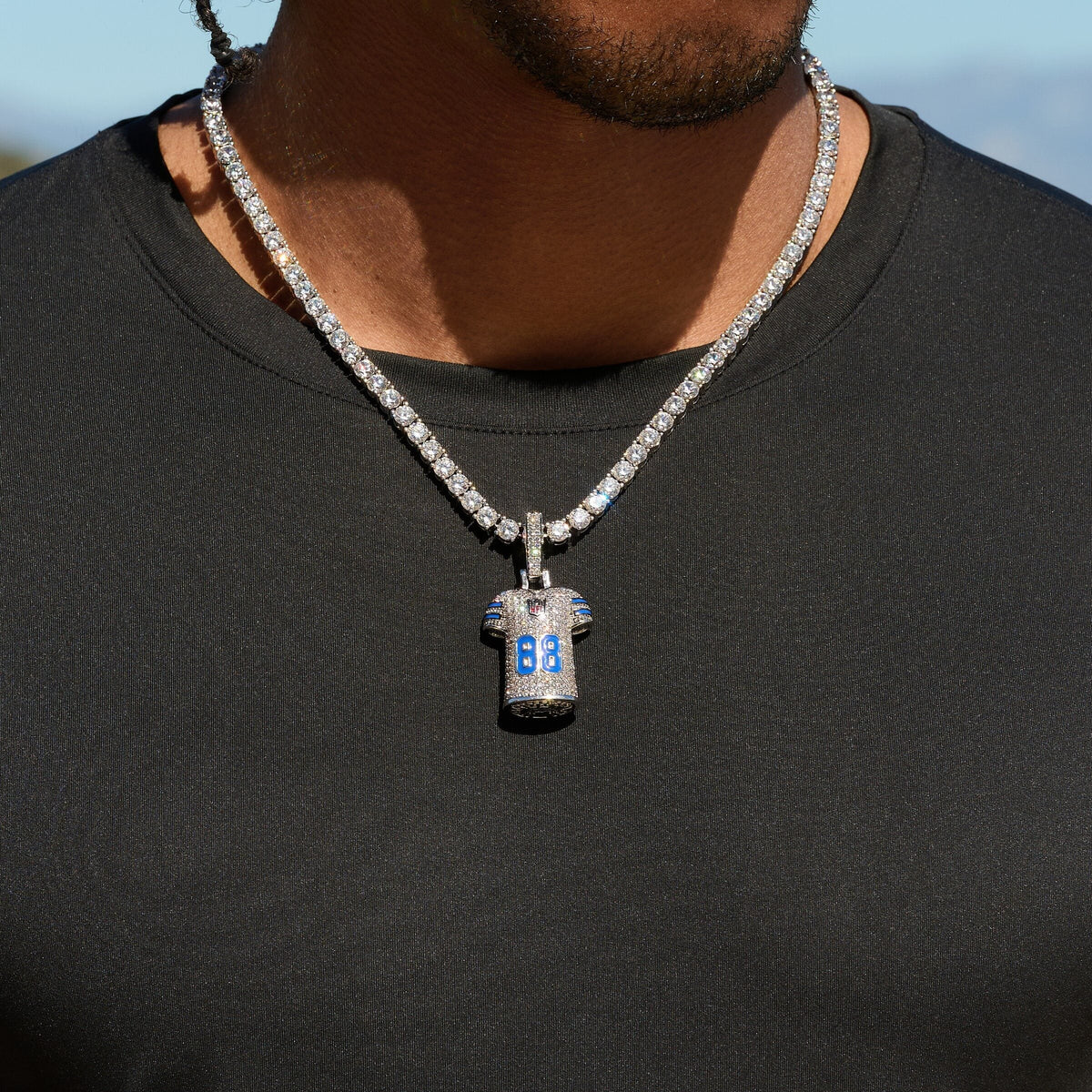 Dallas Cowboys Official NFL Ceedee Lamb Jersey #88 Pendant in White Gold