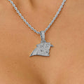 Carolina Panthers Official NFL Micro Logo Pendant in White Gold