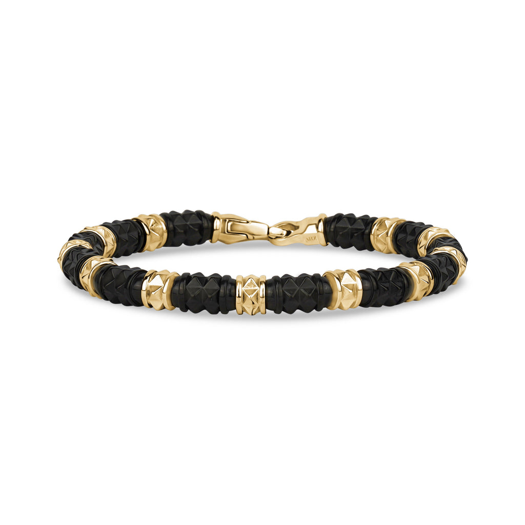 6mm Gold & Gunmetal Spiked Bead Bracelet