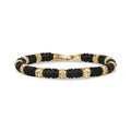 6mm Gold & Gunmetal Spiked Bead Bracelet