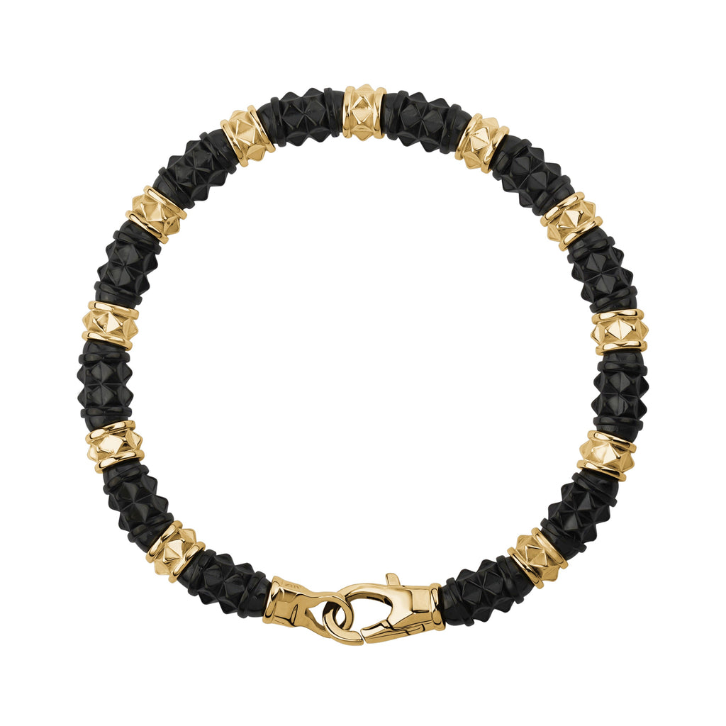 6mm Gold & Gunmetal Spiked Bead Bracelet