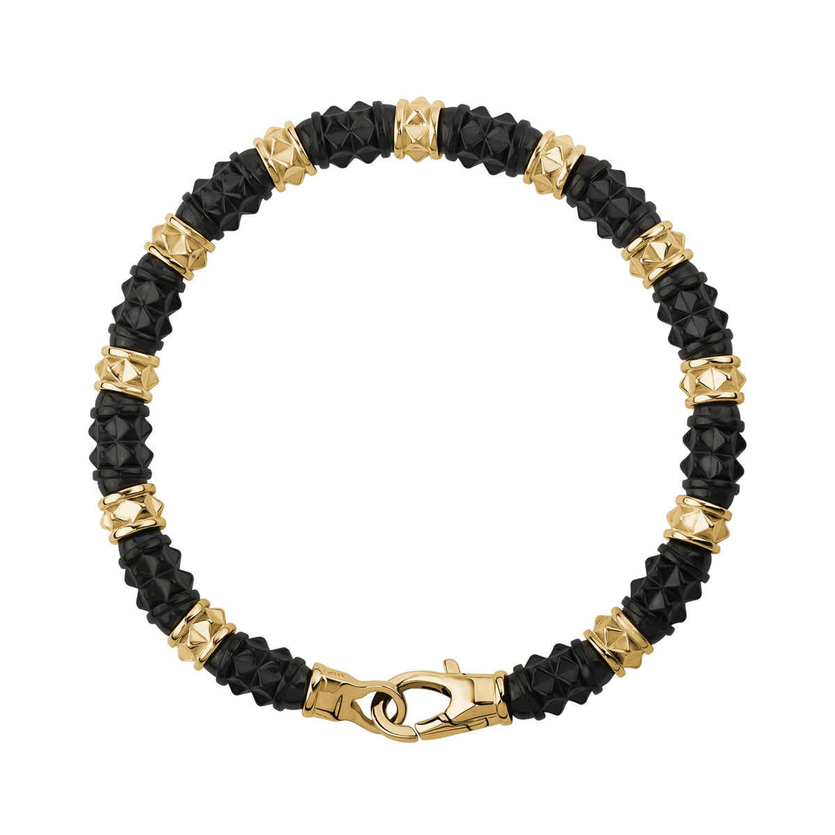 6mm Gold & Gunmetal Spiked Bead Bracelet