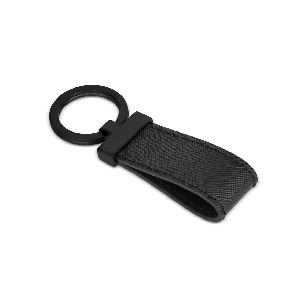 Cross-Hatch Leather Keychain