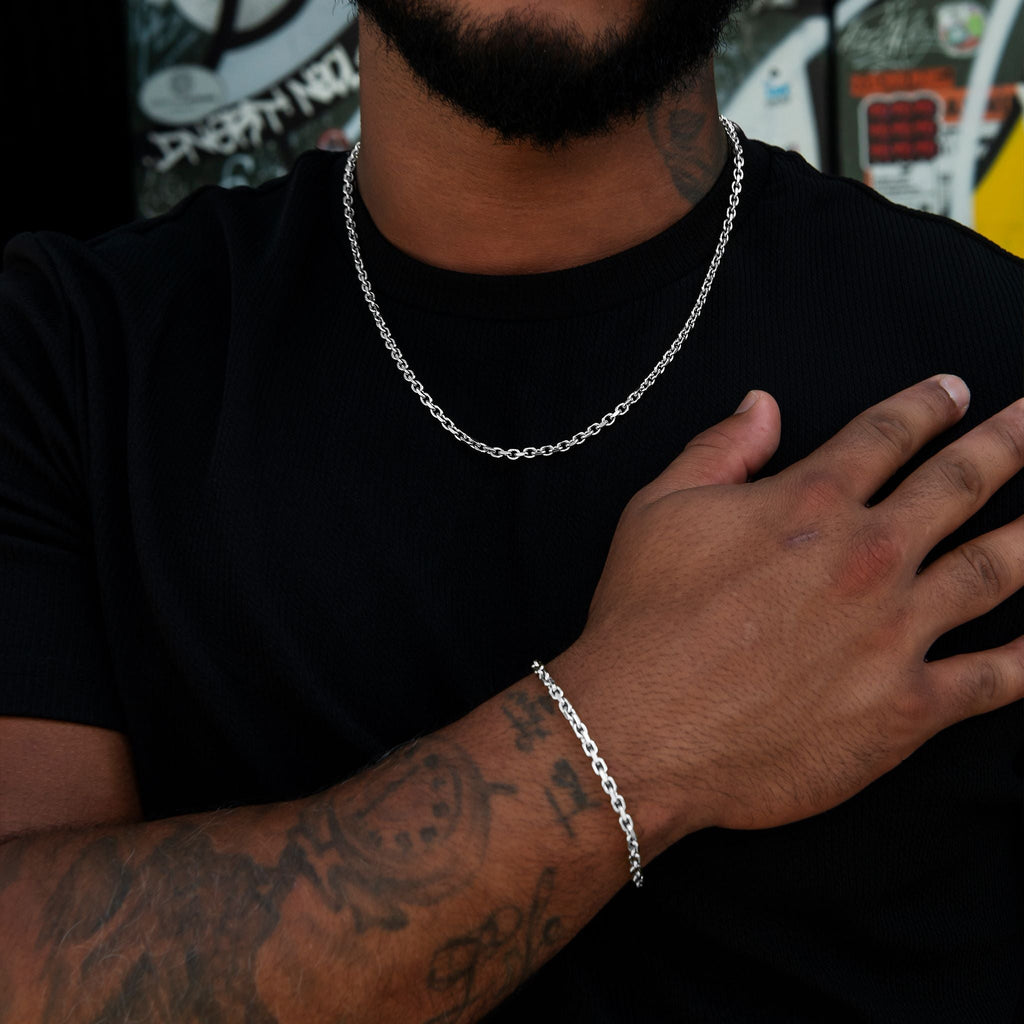 Open Box Chain + Bracelet in White Gold - 3.6mm