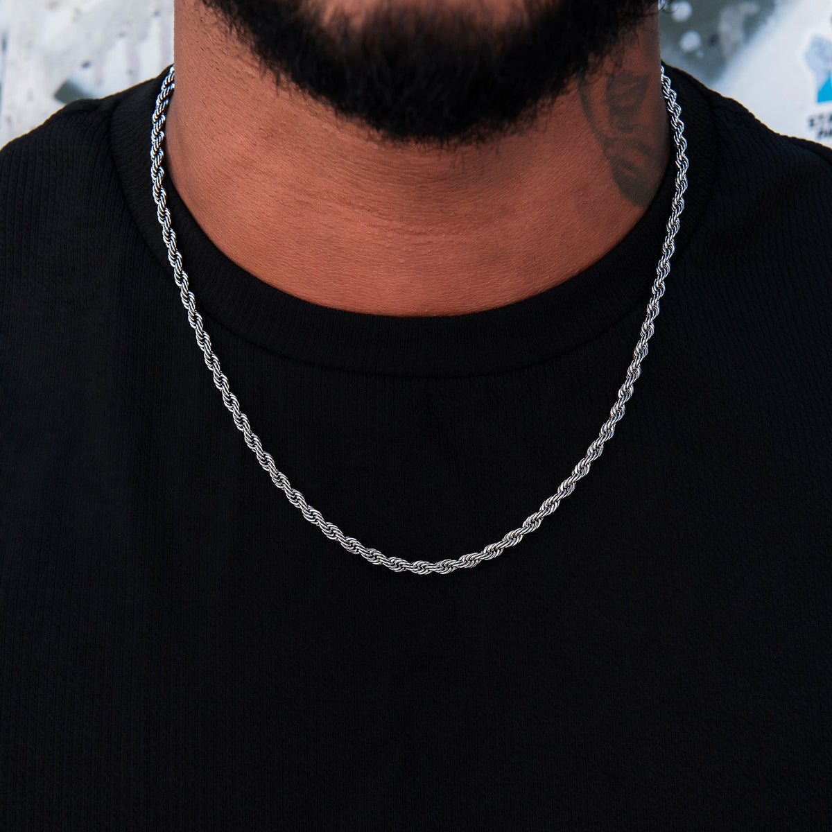 Rope Chain in Black - 4mm