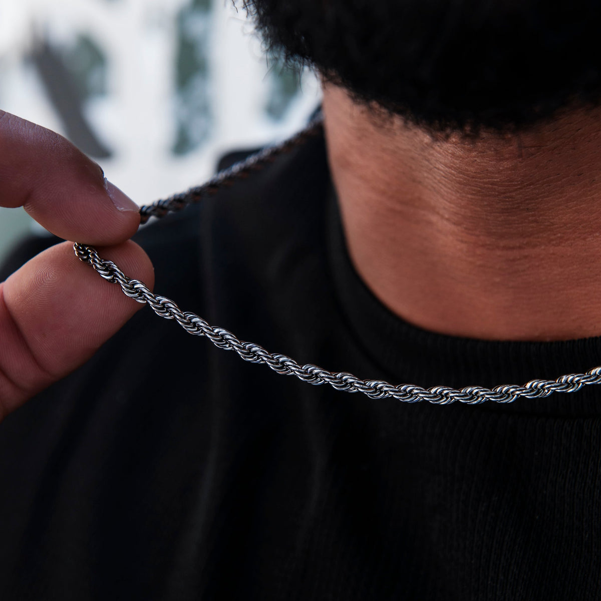 Rope Chain in Black - 4mm