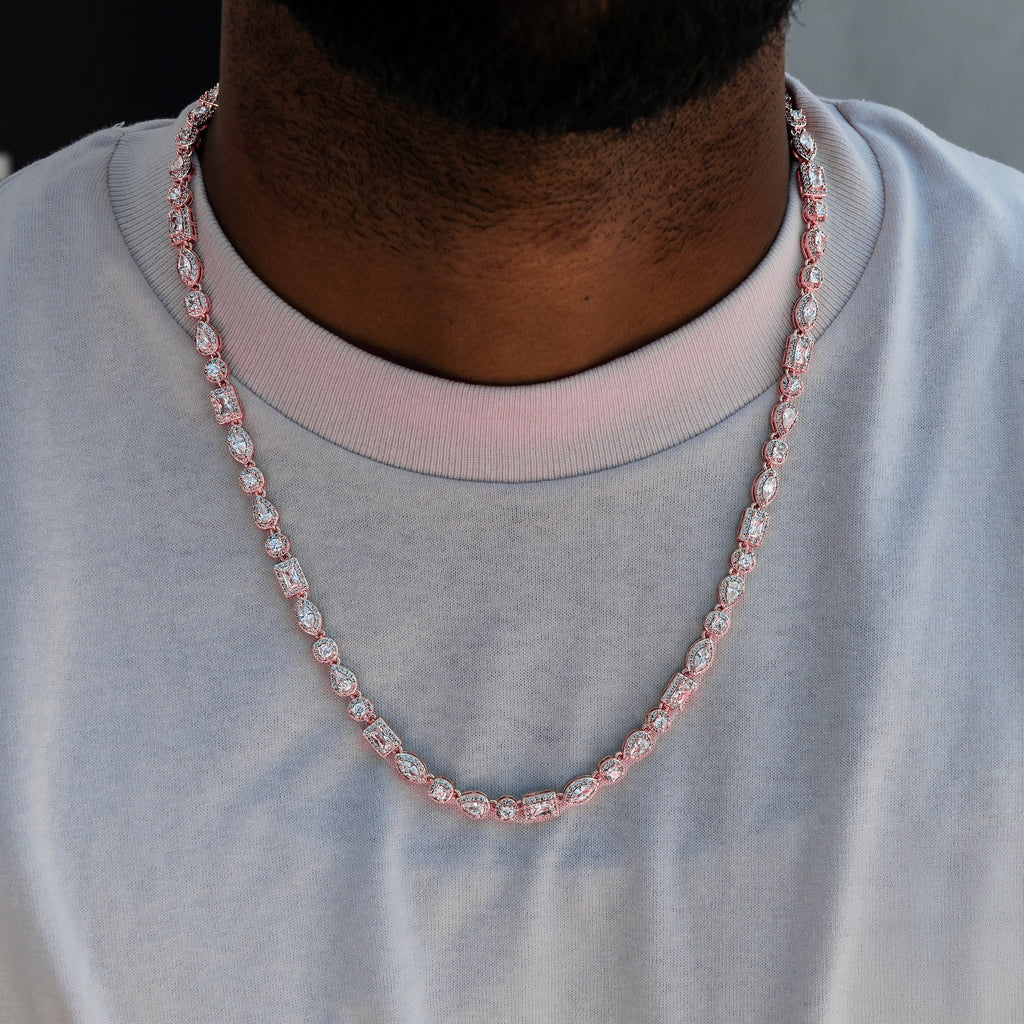 Mixed Diamond Pave Chain in Rose Gold