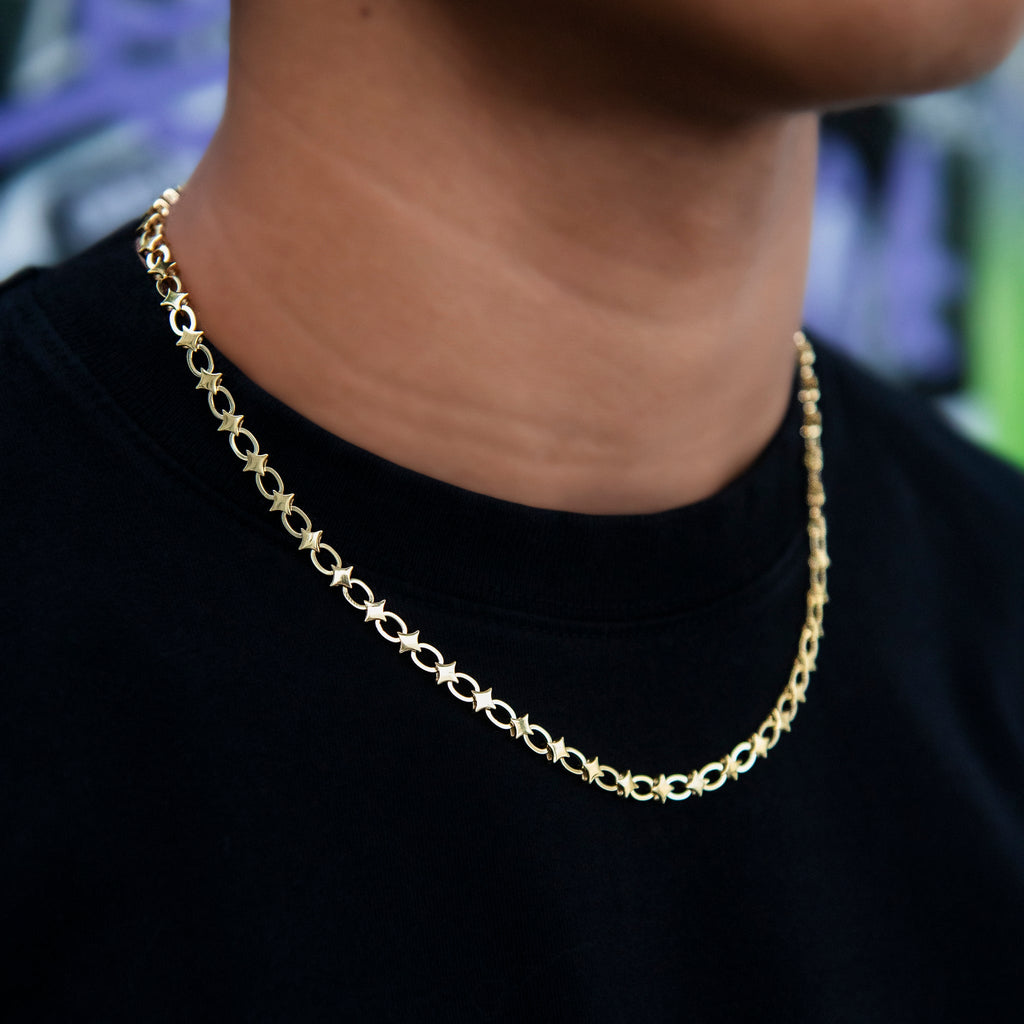 Star Cable Link Chain in Yellow Gold