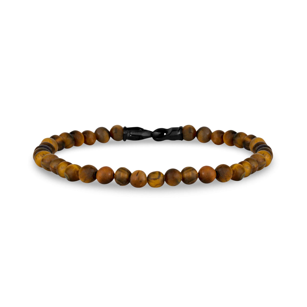 4mm Steel Clasp Matte Brown Bead Bracelet