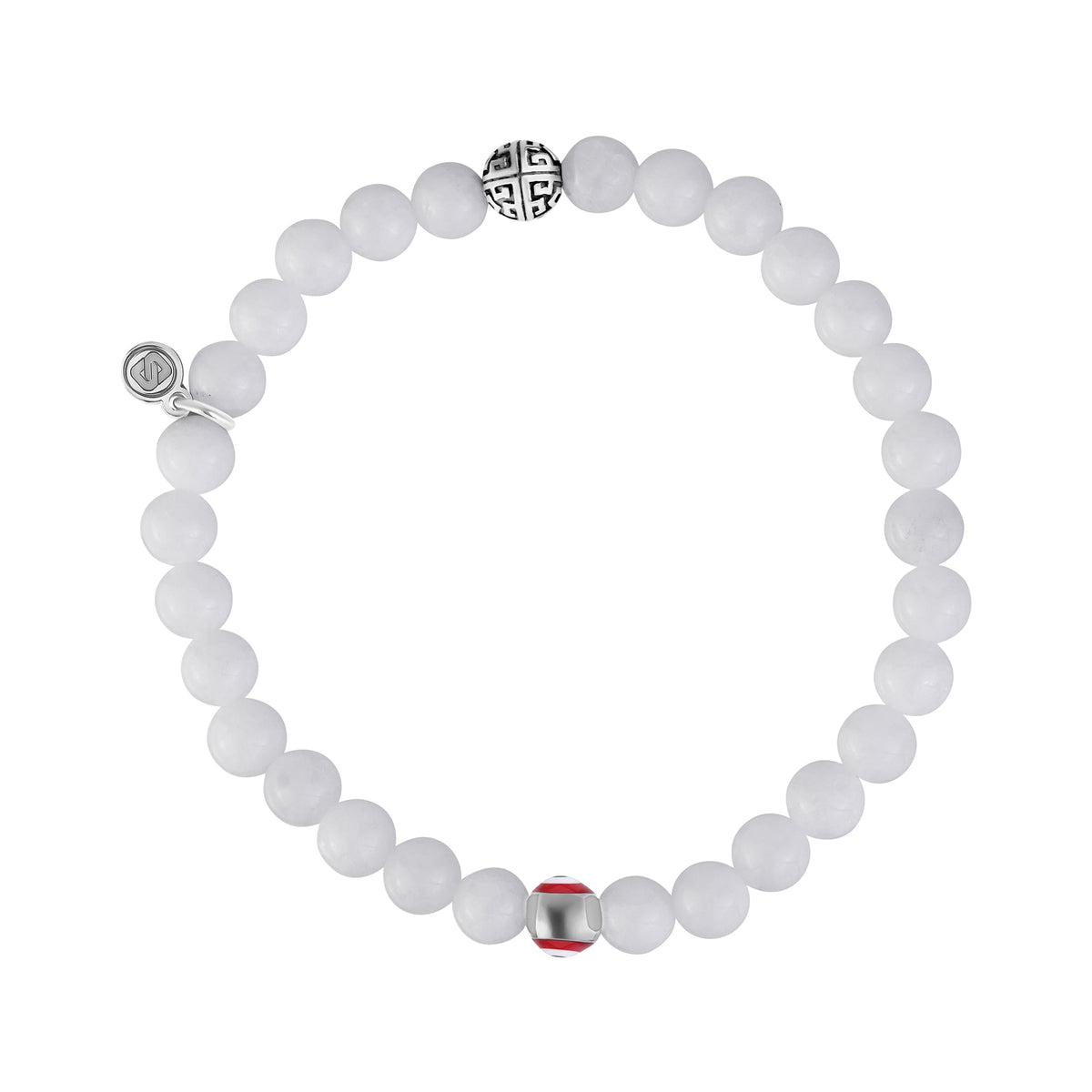 Evil Eye White Jade Protection Bead Bracelet | 6MM