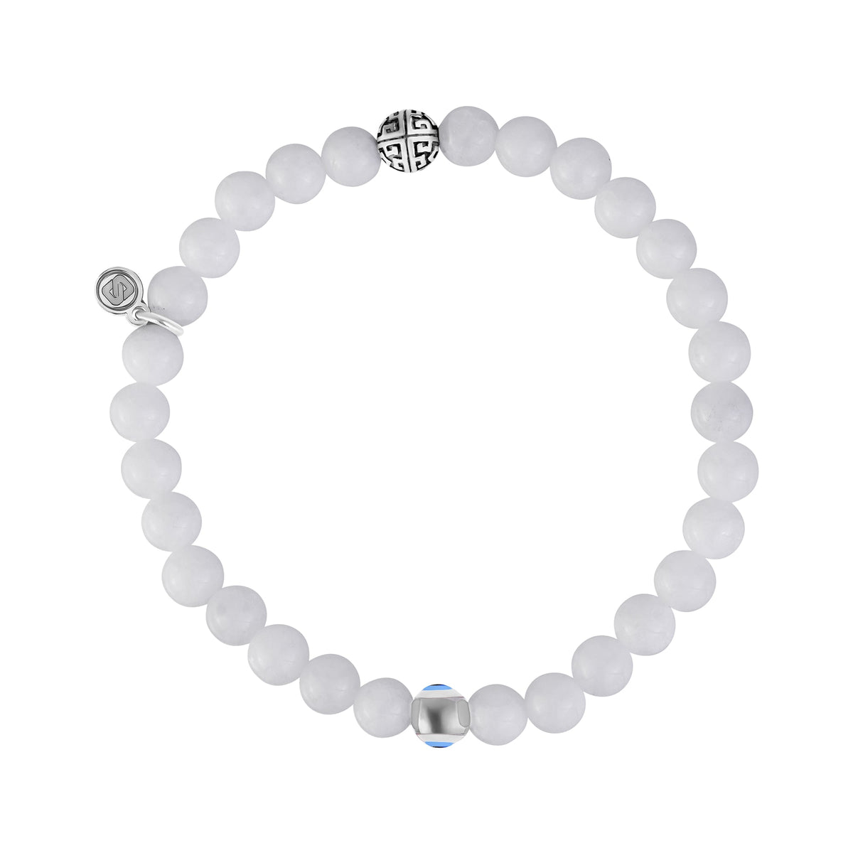 Evil Eye White Jade Protection Bead Bracelet | 6MM