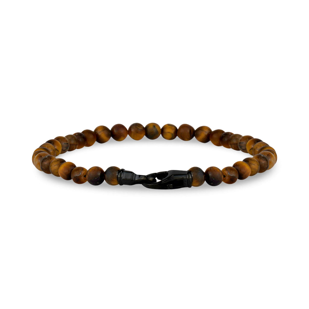 4mm Steel Clasp Matte Brown Bead Bracelet
